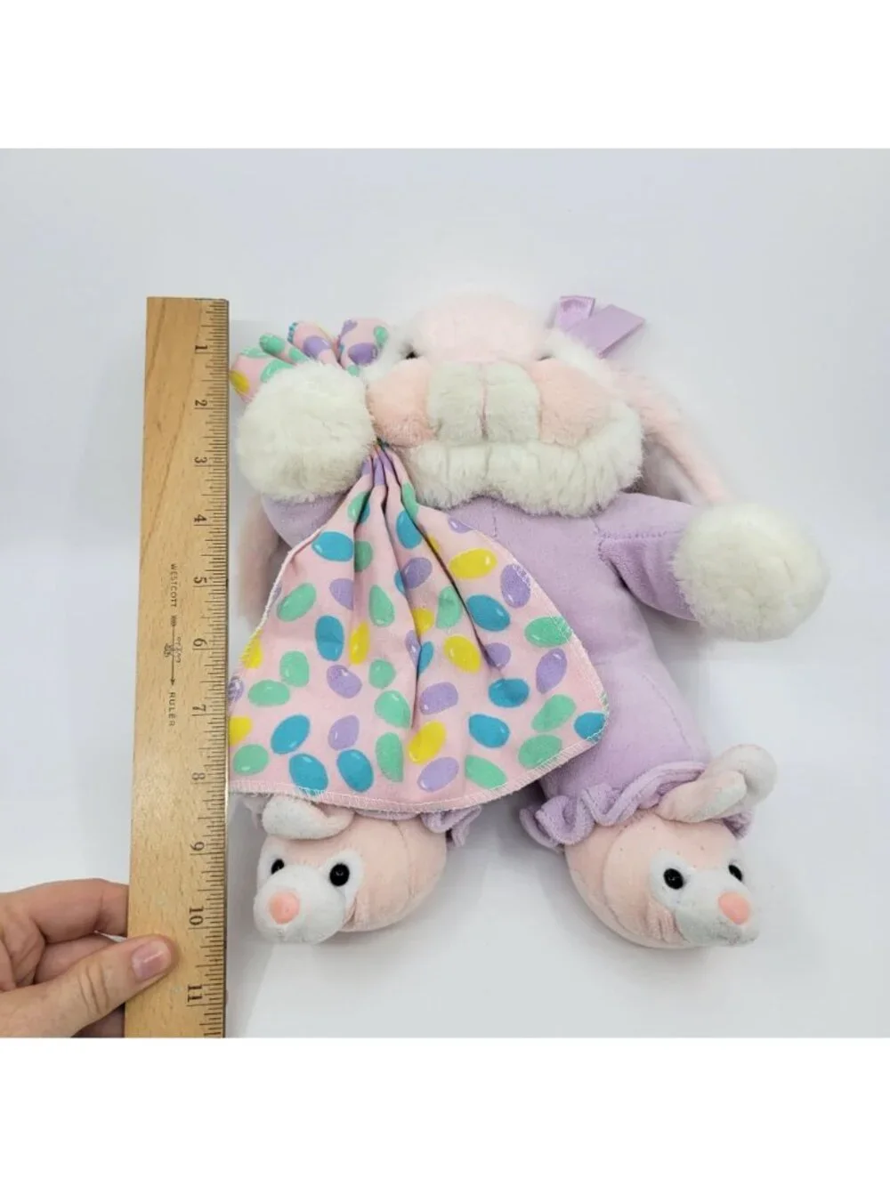 Commonwealth Bunny Plush with Purple PJs and Pink Rabbit Slippers & Blanket